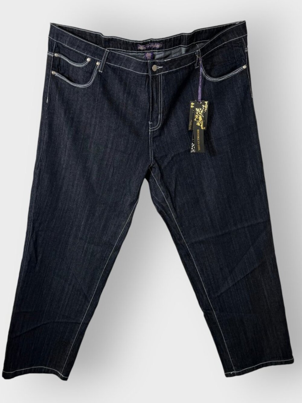 NEW Brooklyn Girl Skinny Leg Jeans | 24 Plus | Stretch Dark Wash